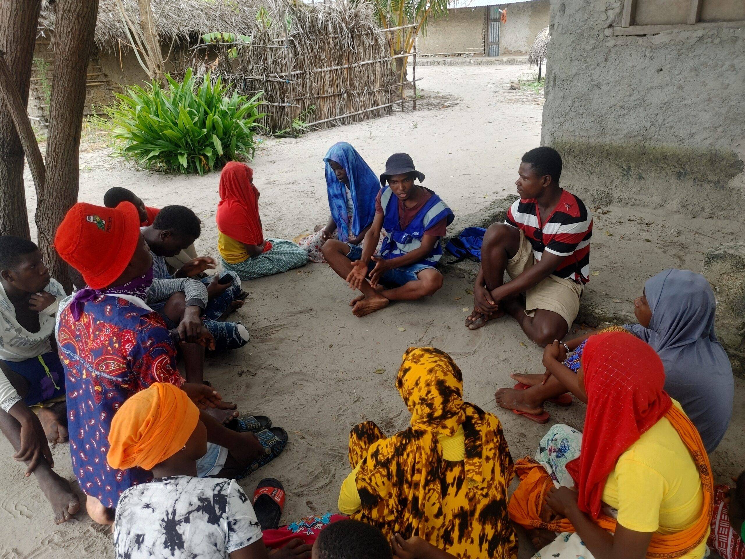 Uzuaifa Suaiba connects with community members in Mozambique.