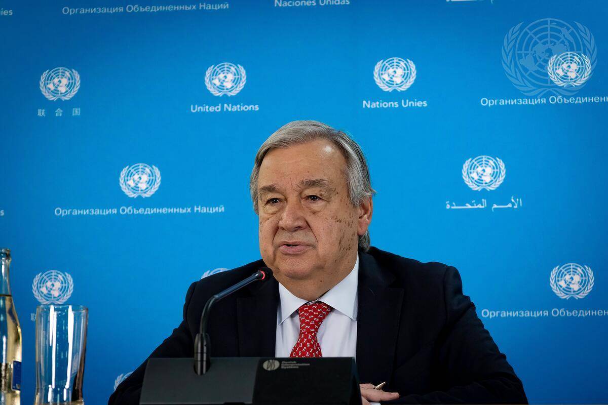 Secretary General Antonio Guterres holding press conference