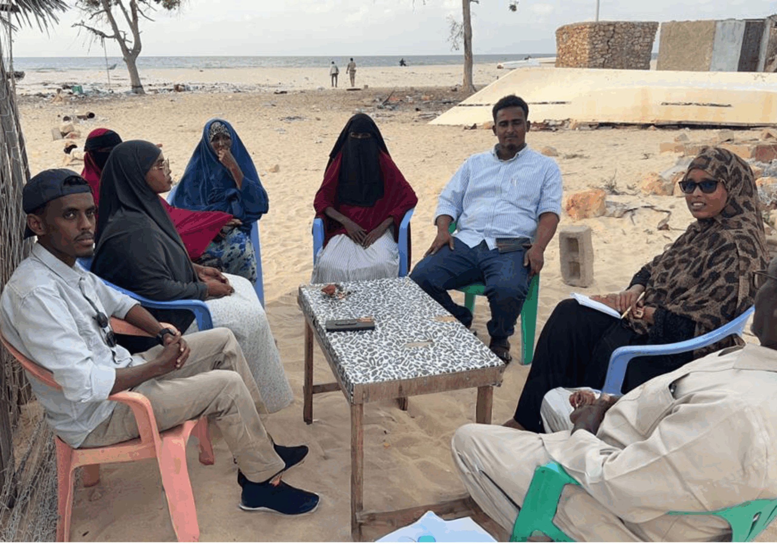 Abdirazaq Sidali Mohamud on a building site in Somalia