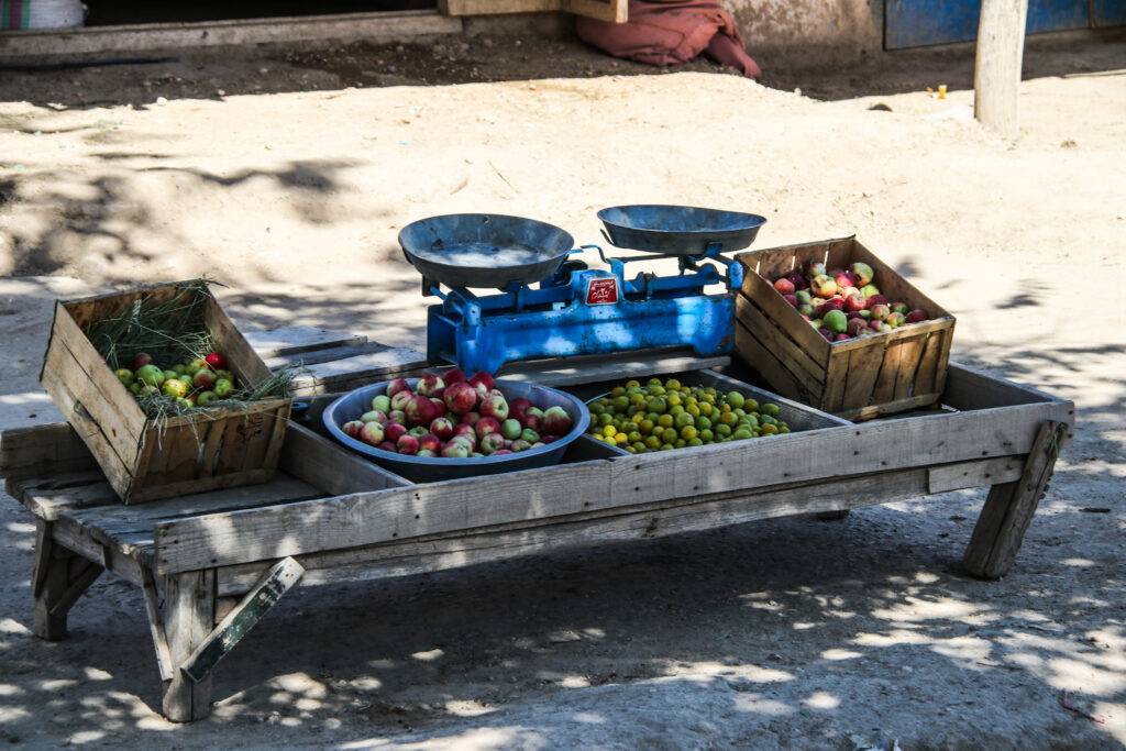 An empty market stall 